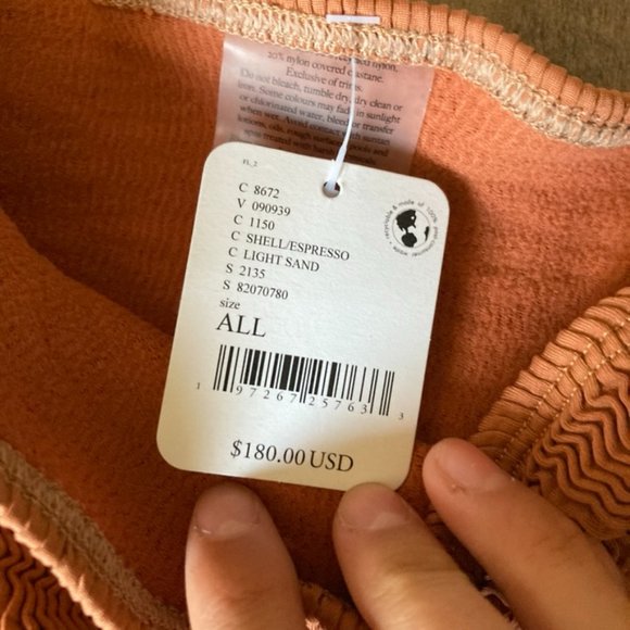 NWT Cleonie Swim Shell Maillot Shell/Espresso Smocked One-Piece Swimsuit OS - Picture 8 of 8